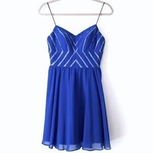 Aidan Mattox Mini Dress Size 2 Blue Homecoming Cocktail Glam